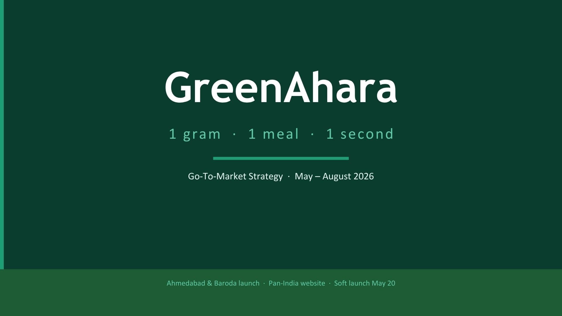 GreenAhara — 1 gram · 1 meal · 1 second