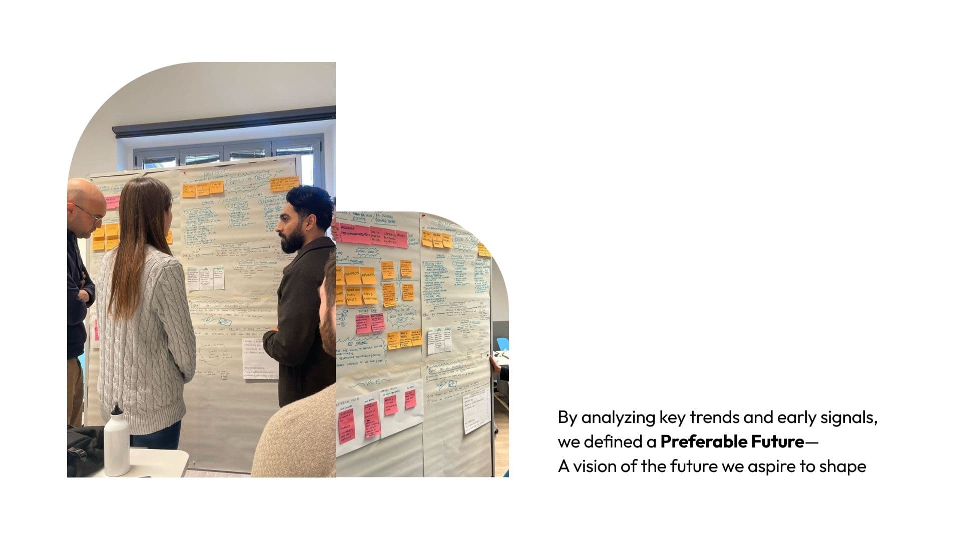 Co-design session at Politecnico di Milano — mapping the movement architecture with the team